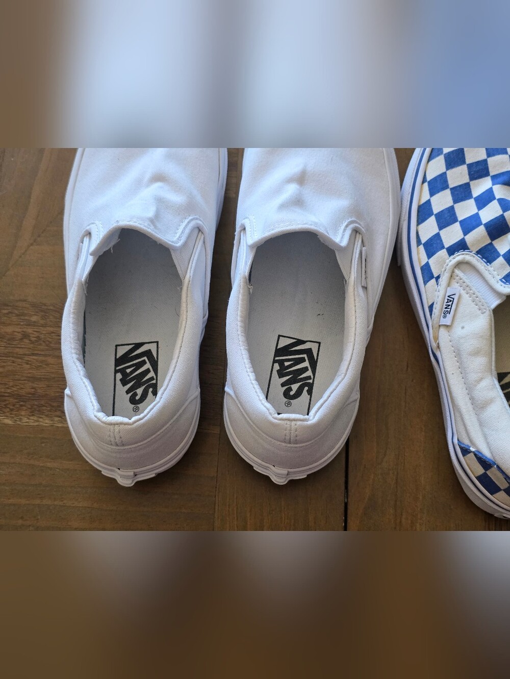 VANS Classic Check Slip-On Shoes Sz 7.5 Womens / 6 Mens Set 3 Low Top Sneakers - Picture 8 of 14